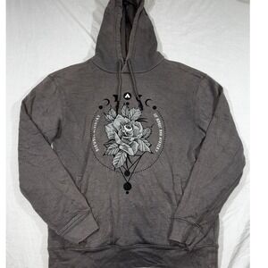 Airwalk Rose Eye Graphic Hoodie Sweatshirt Gray M/M Spiritual Mystical